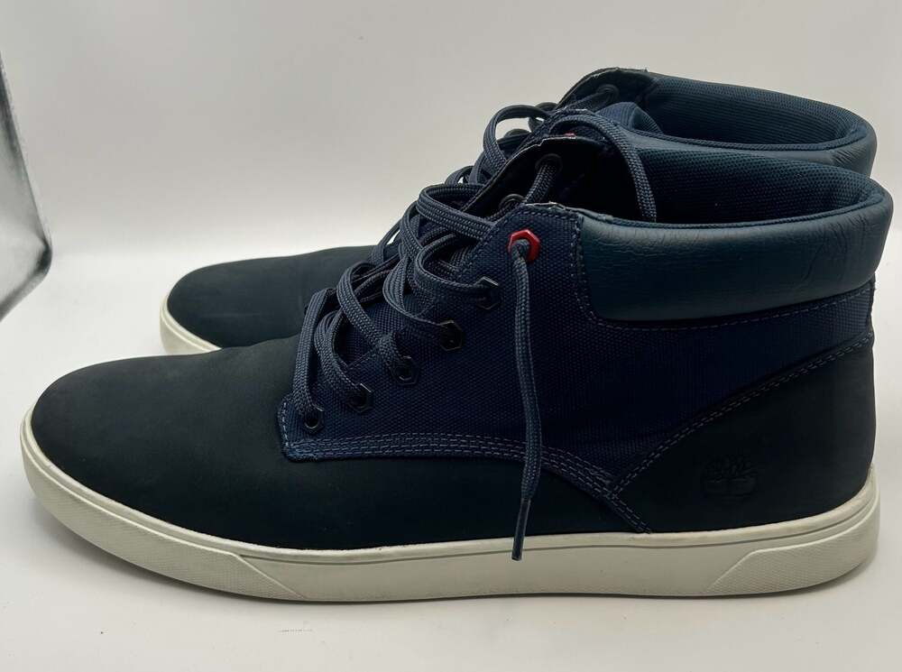 Timberland Men's Groveton Chukka Sneakers Navy Blue Nubuck A1WJX - Picture 3 of 7